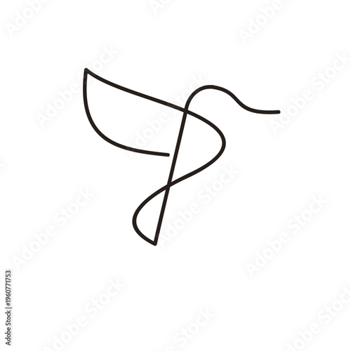 Minimalist Line Art Flying Bird Logo Design