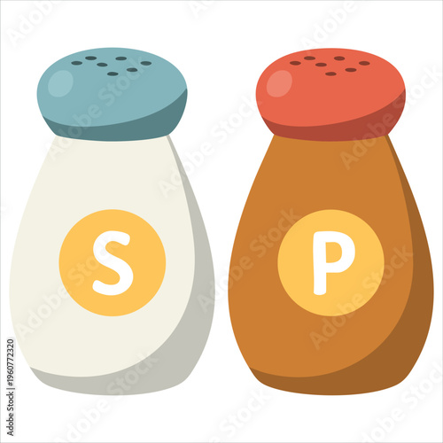 Doodle Style Illustration Of Salt And Pepper Shakers Together Isolated Vector Illustration On White Background