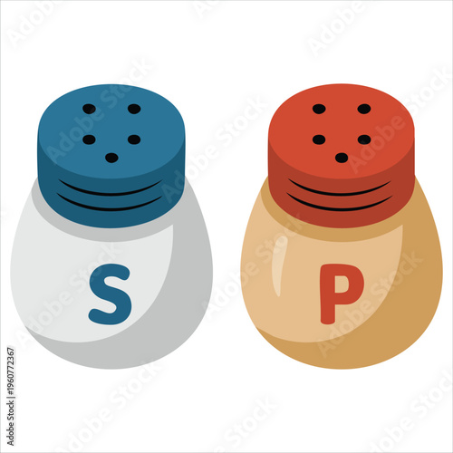 Sketch Of Classic Table Shakers For Salt And Pepper Isolated Vector Illustration On White Background