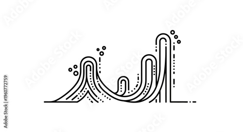 a black and white line drawing of a wavy abstract design.