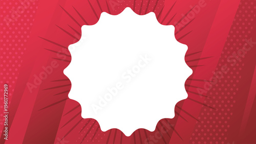赤い放射状サンバーストのセール背景 ポップな広告用バナー背景素材