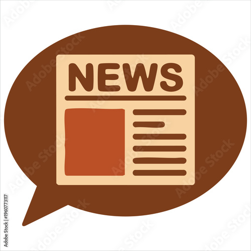 Paper News Icon Representing Media And Journalism Vector Illustration Isolated Vector Illustration On White Background