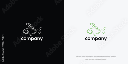 Organic Fish and Leaf Logo Design for Sustainable Brands