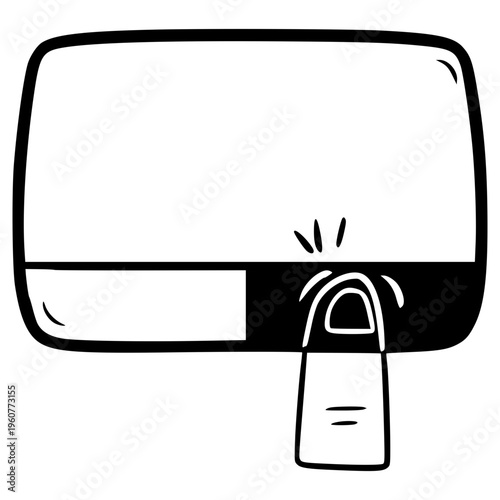 touchpad right click illustration hand drawn outline vector