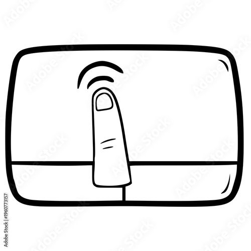 touchpad gesture active illustration hand drawn outline vector