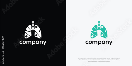 Modern Digital Lungs Logo Design for Health and Technology Companies