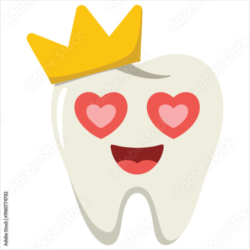 Cute Tooth Character Promoting Dental Hygiene With Affection Isolated Vector Illustration On White Background