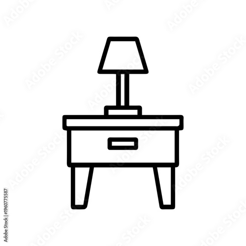 Bedside Table and Lamp