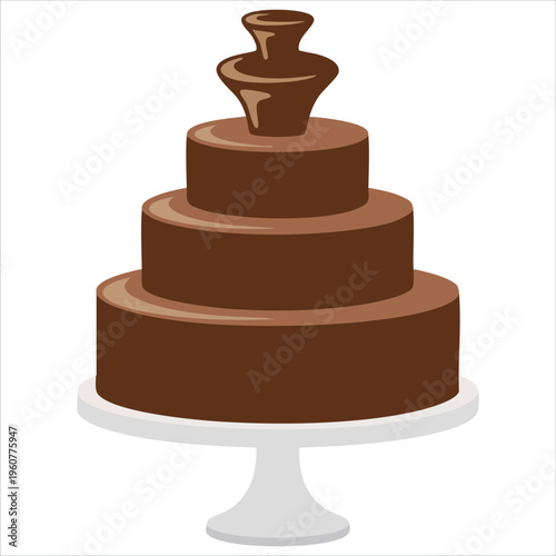 Chocolate Fountain Vector Illustration Isolated On White Background For Dessert Isolated Vector Illustration On White Background