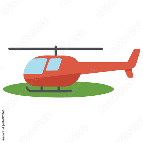 Vintage Rotary Wing Aircraft In Bold Color Scheme Isolated Vector Illustration On White Background