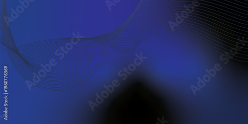 Radiant navy and black gradient waves emerging smoothly from a deep shadowy base over a textured grain background with delicate glowing accents, modern creative banner design