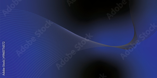 Radiant navy and black gradient waves emerging smoothly from a deep shadowy base over a textured grain background with delicate glowing accents, modern creative banner design