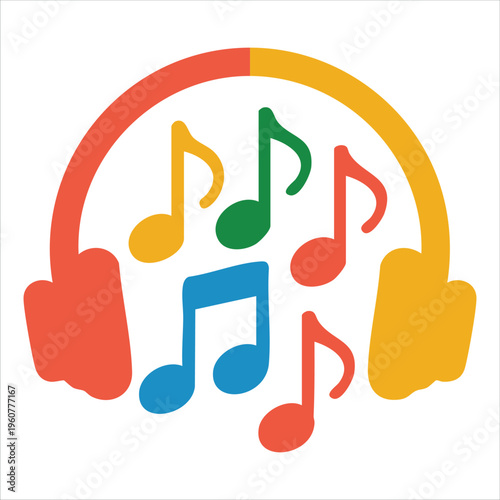 Portable Headphone Device for Enjoying Music Anywhere isolated vector illustration on white background