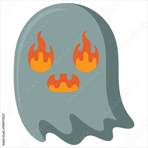 Adorable Kawaii Ghost Sticker Design for Halloween Themed Events and Parties