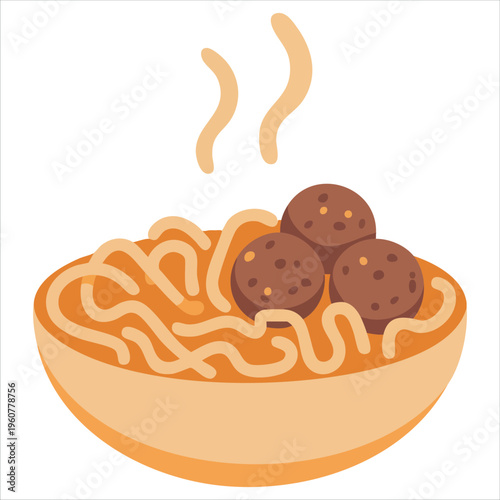 Meatball Icon Vector Illustration Logo Design for Food isolated vector illustration on white background