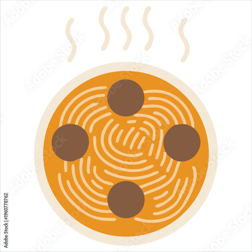 Vector Logo Design of a Meatball Icon for Culinary Branding isolated vector illustration on white background