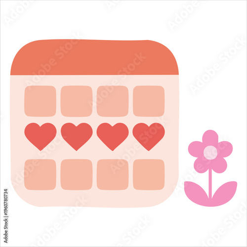 Menstrual Calendar for Menstruation Control and Pregnancy Planning Flat Vector