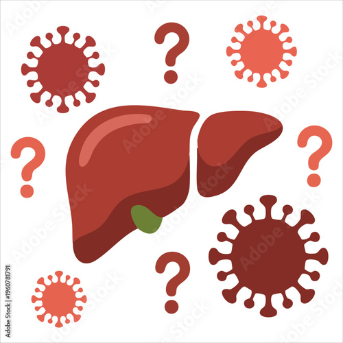 Mysterious Acute Hepatitis of Unknown Cause Concept with Infected Liver Vector Illustration