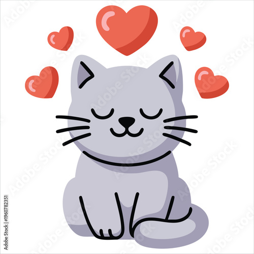 International Cat Day Celebration Vector Image isolated vector illustration on white background