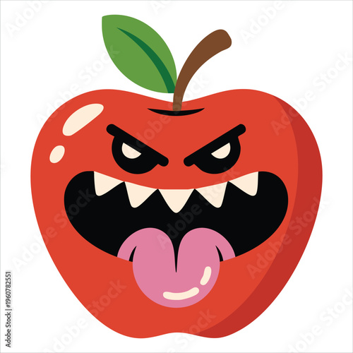 Venomous Apples Streetwear Design in Red and Green Color for Commercial Use