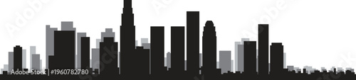 Los Angeles city skyline prepared in vector