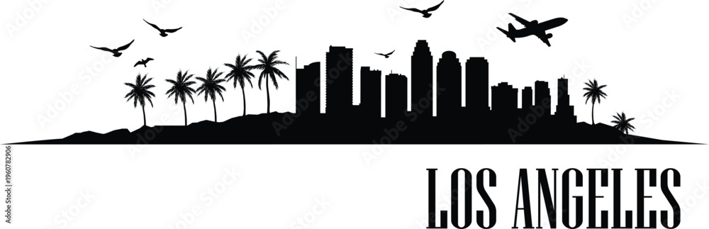 Fototapeta premium Los Angeles city skyline prepared in vector