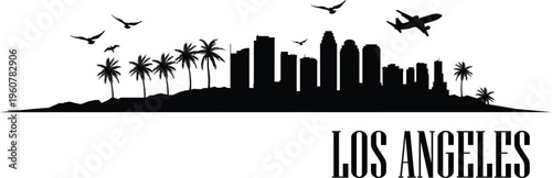 Los Angeles city skyline prepared in vector