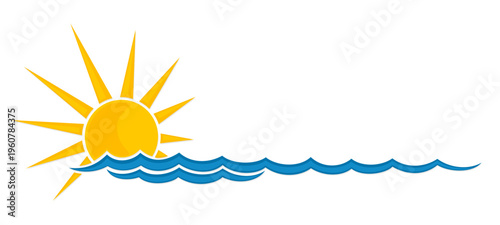 A sun dawn symbol in the sea.
