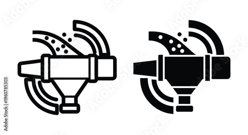 Irrigation sprinkler system icon set, vector illustration