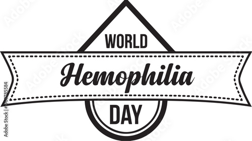 Black and white World Hemophilia Day drop logo vector illustration for health awareness and advocacy design