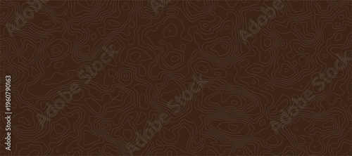 Brown topographic map pattern with wavy lines and contours on a dark brown background.