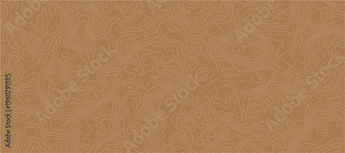 Brown topographic map pattern with wavy lines and contours on a dark brown background.