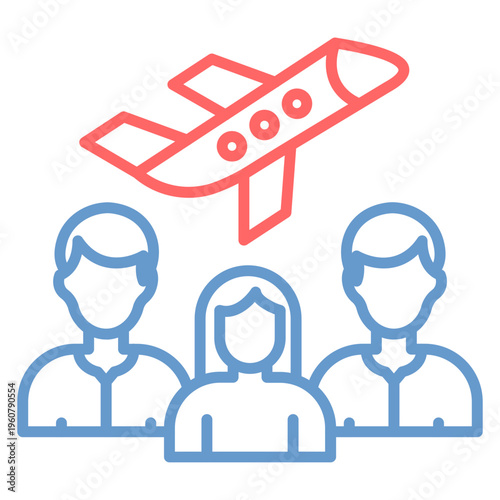 Group Travel Vector Icon