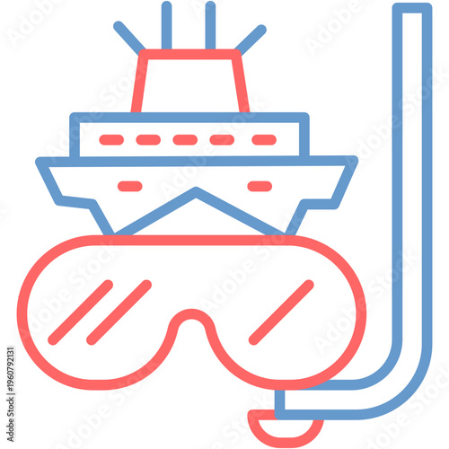 Cruise Snorkel Vector Icon