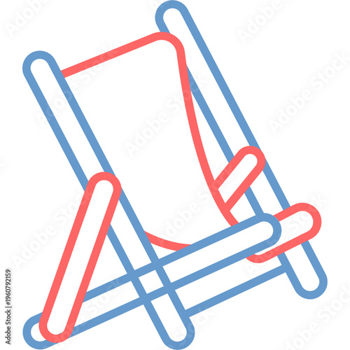 Deck Chair Vector Icon
