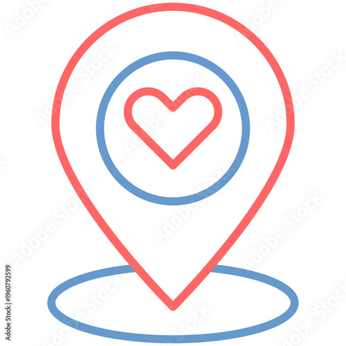 GPS Love Vector Icon