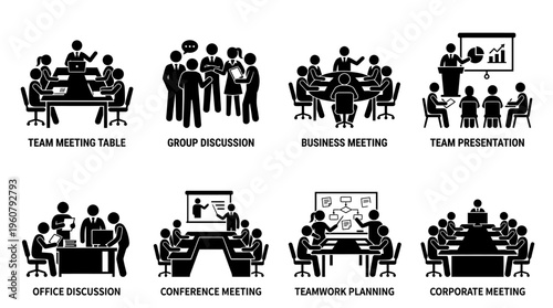 Vector Professional Meeting and Presentation Icons Collection