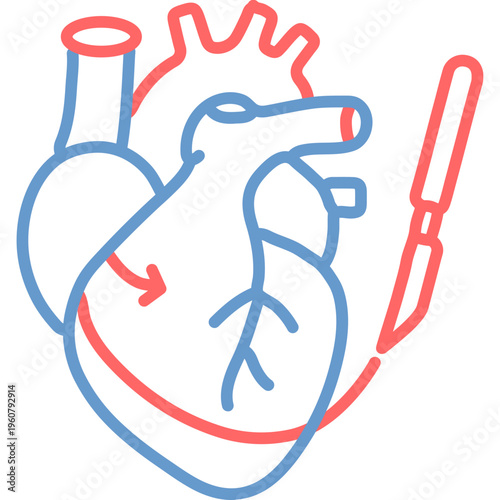 Heart Bypass Surgery Vector Icon