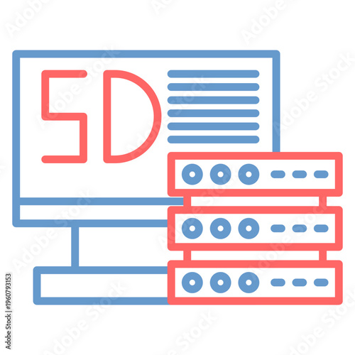 5D Data Storage Vector Icon