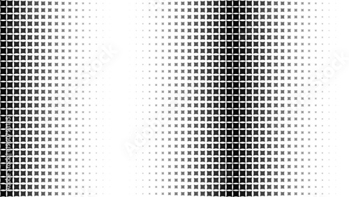 Halftone pattern with a dense vertical central stripe, abstract geometric background, monochrome texture