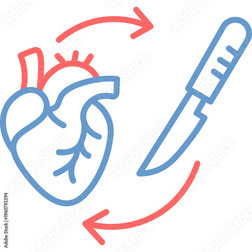 Heart Transplant Vector Icon