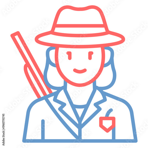 Hunter Female Vector Icon