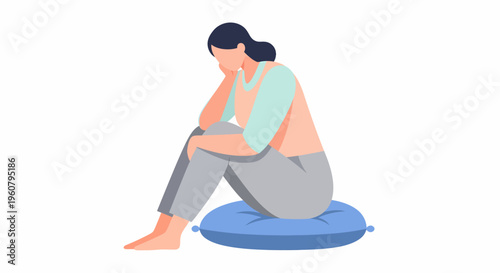 Woman Experiencing Sadness and Depression.