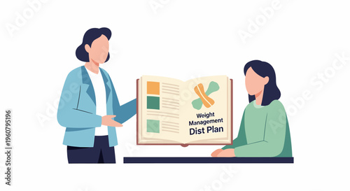 Woman Explaining Weight Management Diet Plan to Client.