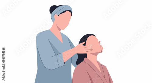 Woman receiving facial massage for skin care treatment.
