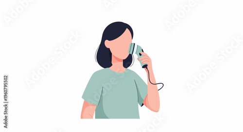 Woman Using a Facial Steamer for Skincare Routine.