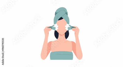 Woman Using Facial Cleansing Brush for Skincare Routine.