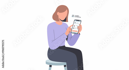 Woman Using Smartphone for Online Communication and Social Networking.