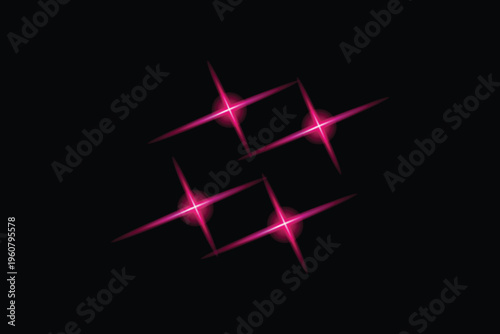 Vibrant pink light effect with glowing starburst on black background