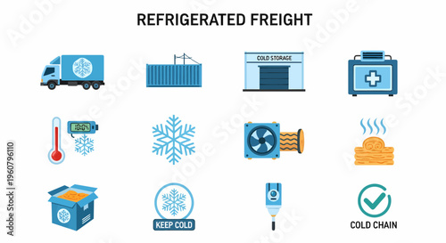 Refrigerated freight transportation cold chain.